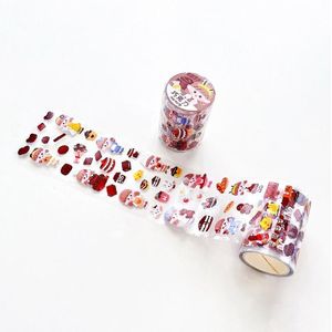 2 Sets Hand Account Tape Roll Cute Laser Girl Heart Decoration Sticker  Size: 6cm x 3m(Brown)