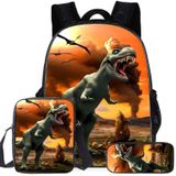 16-inch ZZ8 3 PCS / Set Child Dinosaur School Bag Kindergarten Pupils Backpack
