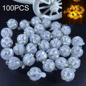 100 PCS ronde Flash Ball LED ballon lichten Mini Flash lichtgevende lampen lantaarn Bar kerst bruiloft Feestdecoratie lichten (geel)