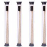 4  PCS /set Wheat Straw Toothbrush Soft-Bristle Toothbrush Bamboo Charcoal Head 18cm PVC Casing Portable Packaging Travel Toothbrush(Beige)