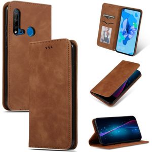 Retro Skin Feel Business Magnetic Horizontal Flip Leather Case for Huawei P20 Lite 2019 / Nova 5i(Brown)
