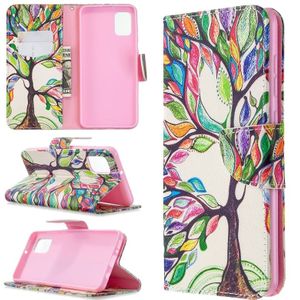 For Samsung Galaxy A31 Colored Drawing Pattern Horizontal Flip Leather Case with Holder & Card Slots & Wallet(Life Tree)