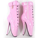 Ballet Pumps Spike hiel Black Lace-up puntige teen schoenen  grootte: 37 (roze)