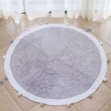 Round Ball Cotton Carpet Household Children Mat Doormat  Diameter: 1.2m(Grey)