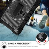 360 Degree Rotation Contrast Color Shockproof Silicone + PC Case with Holder & Hand Grip Strap & Shoulder Strap For iPad mini (2019) / 4(Black)