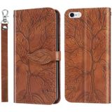 Life of Tree Embossing Pattern Horizontal Flip Leather Case with Holder & Card Slot & Wallet & Photo Frame & Lanyard For iPhone 6 & 6s(Brown)