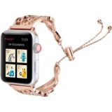 LOVE Shaped Bracelet Stainless Steel Watchband for Apple Watch Series 3 & 2 & 1 38mm (Rose Gold)