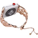 LOVE Shaped Bracelet Stainless Steel Watchband for Apple Watch Series 3 & 2 & 1 38mm (Rose Gold)