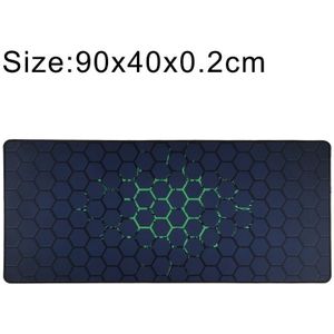 Anti-Slip Rubber Cloth Surface Game Mouse Mat Keyboard Pad  Size:90 x 40 x 0.2cm(Green Honeycomb)
