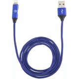 Multifunction 1m 3A 8 Pin Male & 8 Pin Female to USB Nylon Braided Data Sync Charging Audio Cable(Blue)