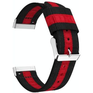 For Fitbit Versa 3 Nylon Replacement Strap Watchband(Red Black)