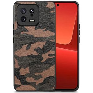 Voor Xiaomi 13 Camouflage lederen achterkant telefoonhoesje