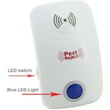 Elektronische ultrasone Mosquito Rat Pest Control Repeller met LED-verlichting  Amerikaanse stekker  AC90V-250V(White)