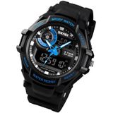 SKMEI 1357 Mens Multifunctional Sports Digital Watch Student Waterproof Watch(Blue)