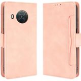 For Nokia X10 / X20 Skin Feel Calf Pattern Horizontal Flip Leather Case with Holder & Card Slots & Photo Frame(Pink)