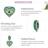 S925 Sterling Zilver Braziliaanse Vlag Hanger DIY Armband Necklace Accessoires