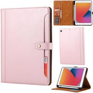 Calf Texture Double Fold Clasp Horizontal Flip Leather Case with Photo Frame & Holder & Card Slots & Wallet For iPad Pro 10.5(Rose Gold)