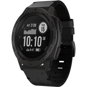 Voor Garmin Instinct 22mm lederen stalen gesp horlogeband