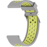 Double Colour Silicone Sport Wrist Strap for Xiaomi Huami Amazfit Bip Lite Version 22mm (Yellow + Grey)