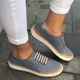 Dames sneakers ademende flats schoenen  maat: 40 (blauw)