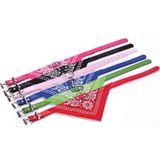 Adjustable Dog Bandana Leather Printed Soft Scarf Collar Neckerchief for Puppy Pet  Size:L(Magenta)