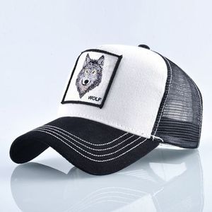 Cotton Embroidered Animal Baseball Cap(White Wolf)