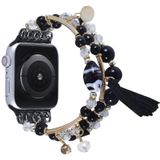 Round Bead Chain Watch Band voor Apple Watch Series 7 45mm / 6 & SE & 5 & 4 44mm / 3 & 2 & 1 42 mm