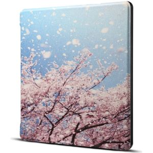 Dibase for Amazon Kindle Oasis 2017 7 inch Japanese Cherry Print Horizontal Flip PU Leather Protective Case