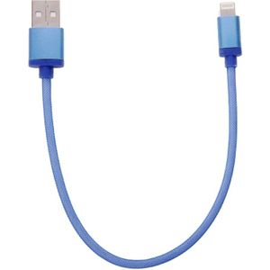 25cm Net Style Metal Head 8 Pin to USB Data / Charger Cable  For iPhone X / iPhone 8 & 8 Plus / iPhone 7 & 7 Plus / iPhone 6 & 6s & 6 Plus & 6s Plus / iPhone 5 & 5S & SE & 5C / iPad(Blue)