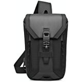 Ozuko 9334 Men Outdoor Multifunctional Waterproof Messenger Bag with External USB Charging Port(Black)