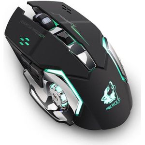 FREEDOM-WOLF X8 2400 DPI 6 Keys 2.4G Wireless Charging Silent Luminous Gaming Mechanical Mouse(Black )