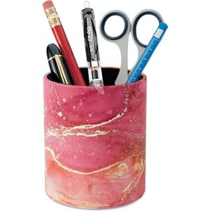 PU lederen gereedschap opbergdoos desktop pennenhouder (rood marmer)