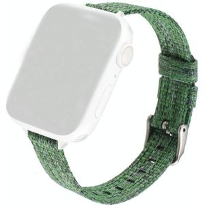 Woven Canvas Nylon Wrist Strap Watch Band For Series 6 & SE & 5 & 4 40mm / 3 & 2 & 1 38mm(Green)