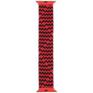 Plastic Buckle Mixed Color Nylon Braided Single Loop Replacement Watchbands For Apple Watch Series 6 & SE & 5 & 4 44mm / 3 & 2 & 1 42mm  Size:XL(Ripple Black Red)