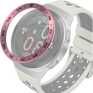 For Huawei Watch GT2e Smart Watch Stainless Steel Bezel Ring  Style:A Version Time(Rose Pink Ring Black Lettering)