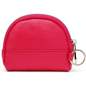 Leather Multifunctional Coin Purse Household Large-Capacity Key Card Case(5A Rose Red)