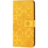 Ethnic Style Embossed Pattern Horizontal Flip Leather Case met Holder & Card Slots & Wallet & Lanyard Voor iPhone 12 Mini(Geel)