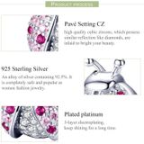 S925 Sterling Silver Ladybug Zircon Beads DIY Bracelet Necklace Accessories(Silver)