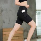 Fitness Running Stretch Tight Quick Dry Sweat Wicking 5-punts Belt Pocket (Kleur: Zwart formaat: S)