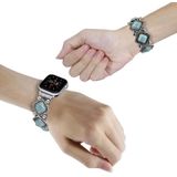 Voor Apple Watch Ultra 49mm / Series 8&7 45mm / SE 2&6&SE&5&4 44mm / 3&2&1 42mm Retro grenen steen metalen horlogeband