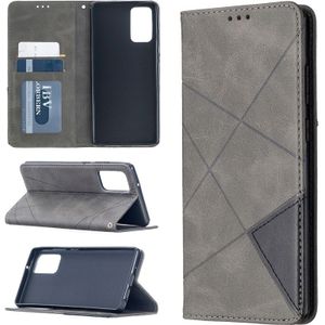 For Samsung Galaxy Note 20 Rhombus Texture Horizontal Flip Magnetic Leather Case with Holder & Card Slots & Wallet(Grey)
