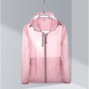 Ladys Outdoor UV Proof Breathable Lightweight UPF 70+ Couples Sun Proof Clothes (Color:Pink Size:XXL)