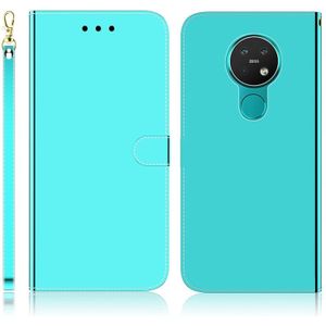 For Nokia 6.2 / 7.2 Imitated Mirror Surface Horizontal Flip Leather Case with Holder & Card Slots & Wallet & Lanyard(Mint Green)