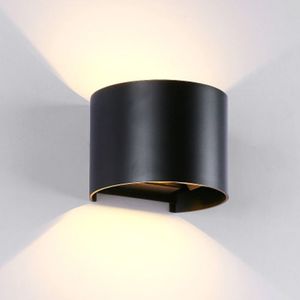6W Dimmable Aluminum Shell COB LED Wall Light  Semi-circular Shape Outdoor and Indoor Decorative Light for Living Room  Bedroom  Aisle  Hotel  AC 85-265V