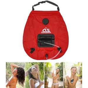 Outdoor Bathing Bag Self-driving Camping Solar Hot Water Bottle 20L Water Storage Bag(Red)