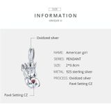 S925 Sterling Silver American Girl Pendant DIY Bracelet Necklace Accessories