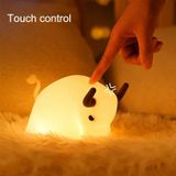 BD-NL-11 Cow Silicone Lamp USB Dimming Night Light Children Bedside Timing Sleeping Light(Yellow Light)