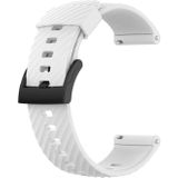 For Suunto 7 24mm Solid Color Silicone Replacement Strap Watchband(White)