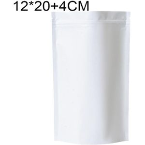 100 stks / set matte aluminium folie snack stand-up buidel  maat: 12x20 + 4cm