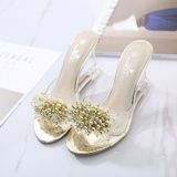 Woman Glass Rhinestone Wedge Heels  Shoe Size:37(Silver)